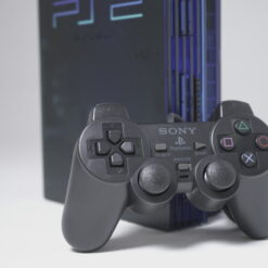Alternative view of Sony PlayStation 2 Blue Transparent (Open Region)